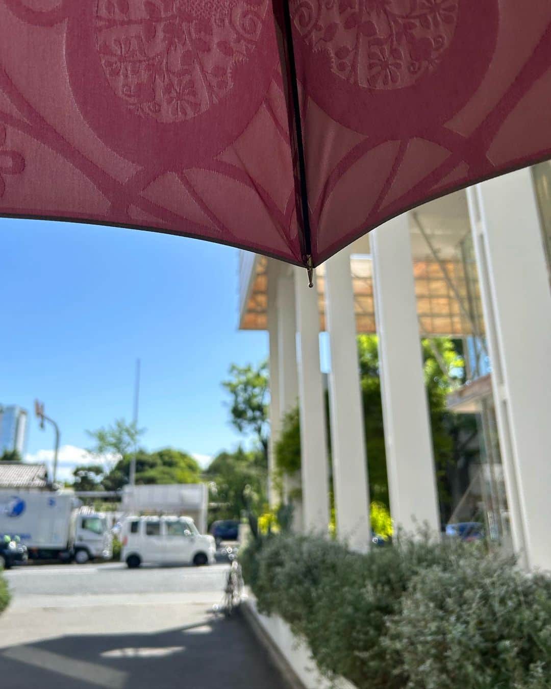 中岡由佳さんのインスタグラム写真 - (中岡由佳Instagram)「❇︎ 五月晴れ☀️緑がイキイキ。 白シャツと日傘で歯科検査へ👄 #fashion #yucca  #doraemon  #parasol」5月24日 14時21分 - yuka_nakaoka