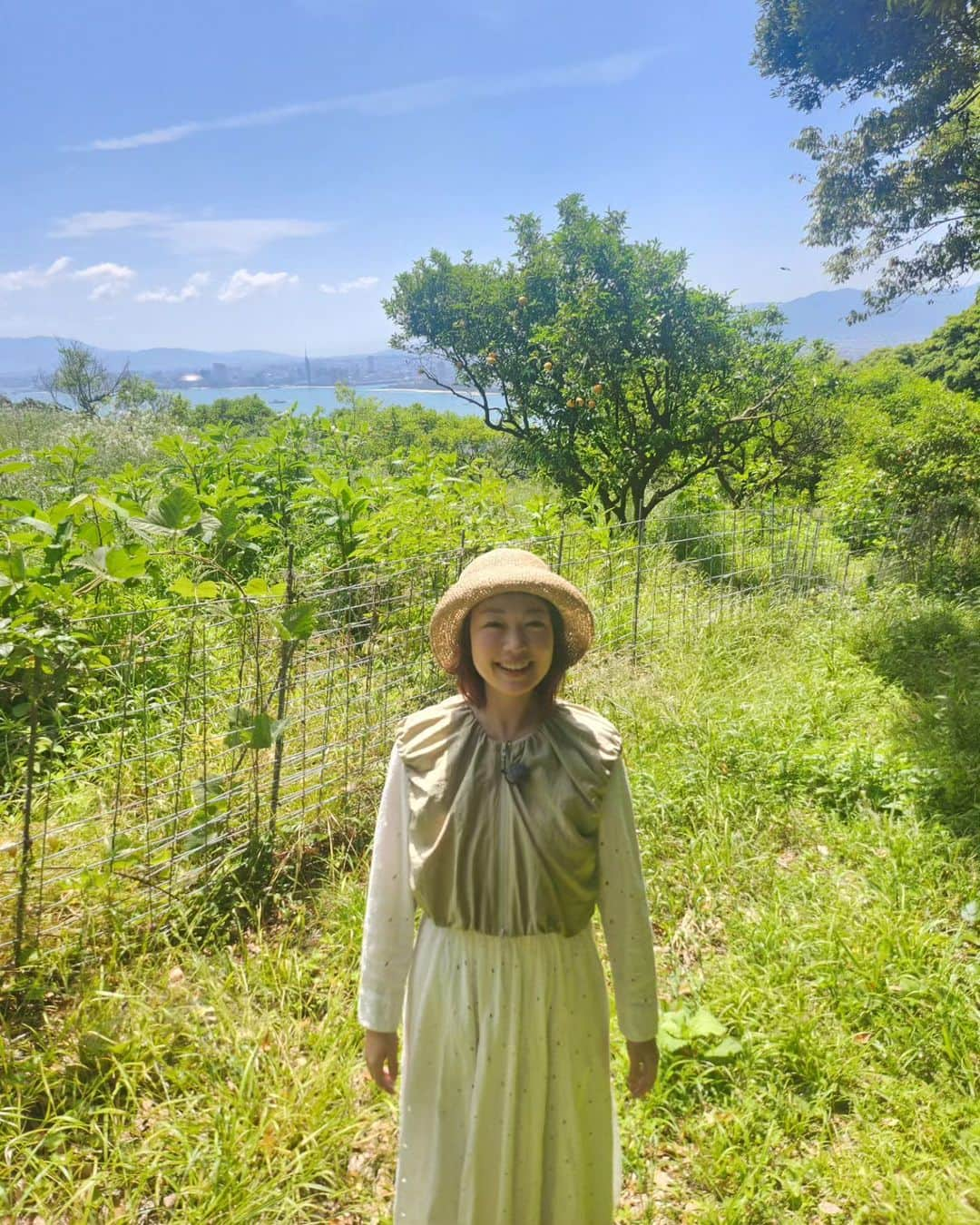 小雪のインスタグラム：「🐝 久しぶりの能古島！ 海も山も綺麗で最高です🌱  本当に美味しいこだわりの蜂蜜を 取材させていただきました！ 28日の日曜もタダイマで放送予定🍯 @rkb_nichitada   #能古島 #蜂蜜 #自然がすきだー」