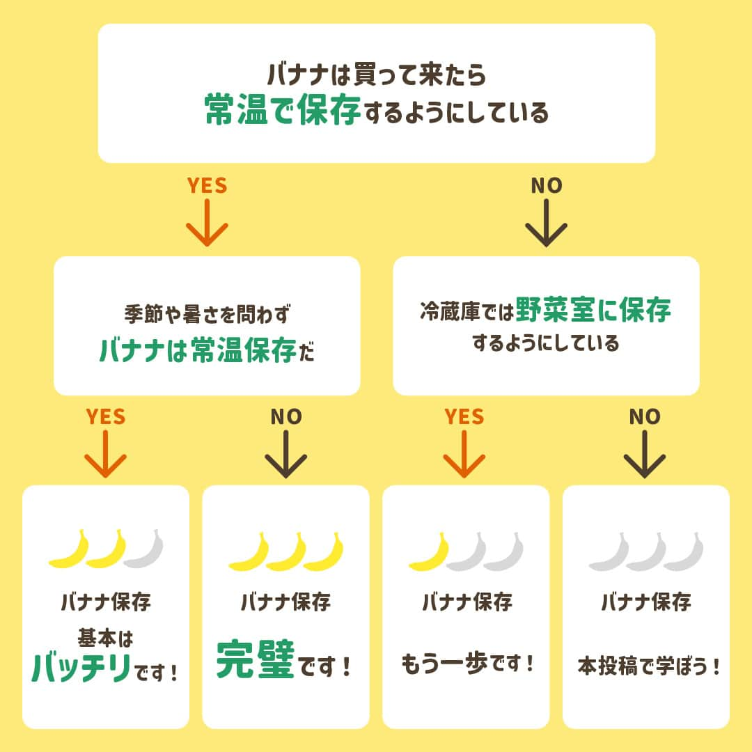 Dole_jp ドール ジャパンさんのインスタグラム写真 - (Dole_jp ドール ジャパンInstagram)「バナナの理想の保存方法をご紹介🍌  みなさんは普段、どのようにバナナを保存してますか？ もしかしたら間違った方法で保存してるかも...？😢  この機会に正しい保存方法を学んで、 家族やご友人にも共有しちゃいましょう✨  詳しくは、本投稿2枚目以降をご確認くださいね♪⁣⁣  ・‥…━…‥・‥…━…‥・‥…━…‥・⁣⁣⁣ ドールの高品質フルーツを使ったレシピや新商品情報、ドールのある暮らし（Doleライフ）などを発信中！⁣⁣⁣ ⁣⁣⁣ 他の投稿も気になる方は、⁣⁣⁣ ぜひプロフィール（ @dole.sunshine.jp ）からチェックしてくださいね🍌⁣⁣⁣ ・‥…━…‥・‥…━…‥・‥…━…‥・⁣⁣⁣ ⁣ #ドール #Dole #Doleライフ #フルーツ #果物 #フルーツ好き #果物好き #バナナ #ドールバナナ #レジスタントスターチ #バナナ好き #グリーンチップバナナ #食物繊維 #暮らしのアイデア #豆知識 #暮らしの工夫 #暮らしを整える #暮らしの知恵 #生活の知恵」5月24日 18時00分 - dole.sunshine.jp