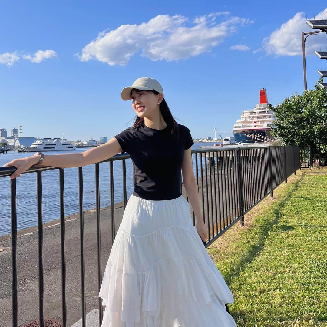 奥村真友里さんのインスタグラム写真 - (奥村真友里Instagram)「横浜ぶらぶらDay🛳🐼  #ootd#fashion #uniqlo#casafline #私服#横浜#大桟橋」5月24日 18時12分 - mayuri_okumura