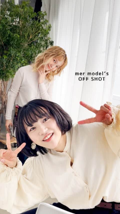 merのインスタグラム：「merモデル撮影オフショット✰  みんないつも自然体♪ ⁡ #mer #merweb #柴田紗希 #yukino #碓井玲菜 #オフショ #offshot #オフショット」