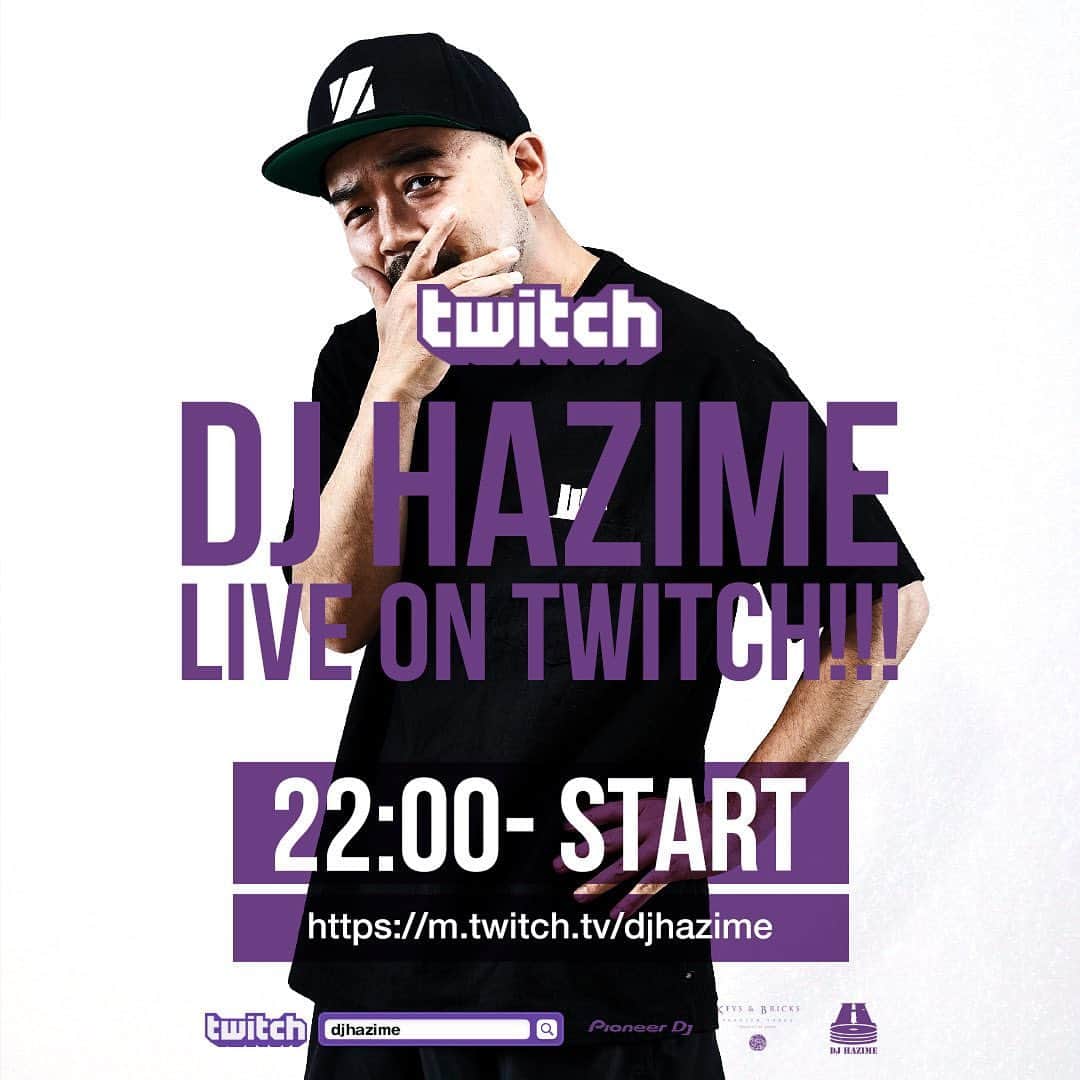 のインスタグラム：「5/24/2023(Wed)22:00〜⚠️  水曜日ですが Twitch配信あります。  お時間ありましたら是非ご視聴下さい🙏  プロフィールのリンクからいけます⬆️  22:00〜なのでお間違いなくです⚠️  #Twitch #djhazime  #PioneerDJ #DJMS7  #KeysAndBricks  #302回目」