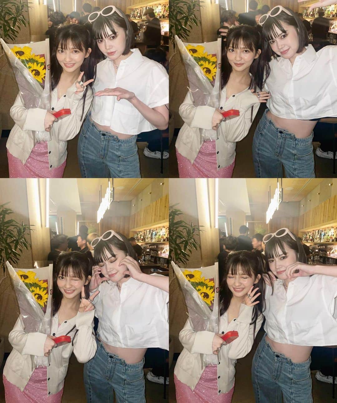 野崎智子のインスタグラム：「まぴこお誕生日おめでとう💗 まぴは10代の頃から仲良くしてくれる お友達です🫶🏻そしてSONYで同じ事務所なの🌻まぴの歌はとてもかっこいいので是非チェックしてくださいね！まぴにとって素敵な1年になりますように！！」