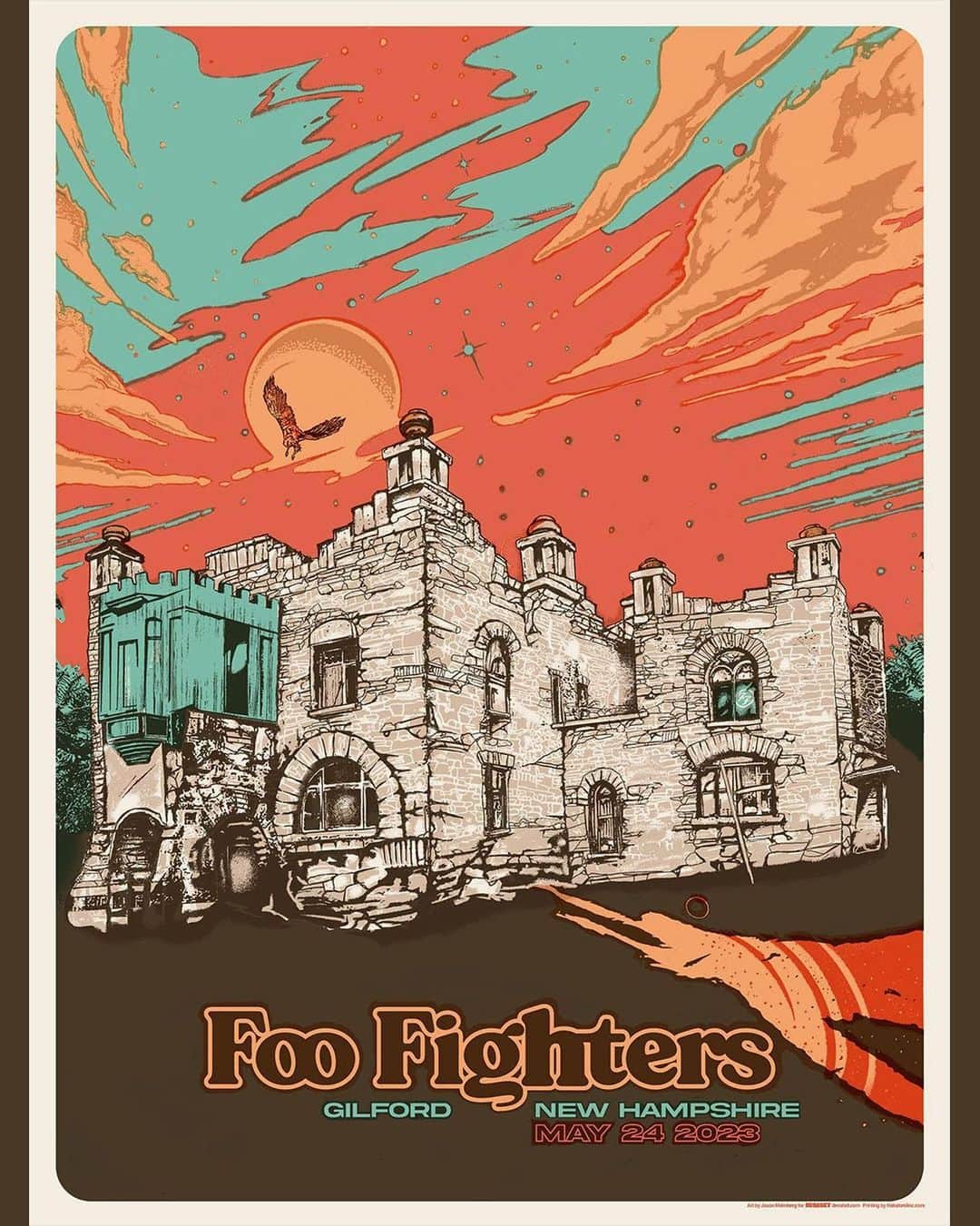 フー・ファイターズのインスタグラム：「Here we go!   5:30pm  Doors Open 7:30pm  @taipei_houston  9:00pm  Foo Fighters  Poster by @artbydecabet」