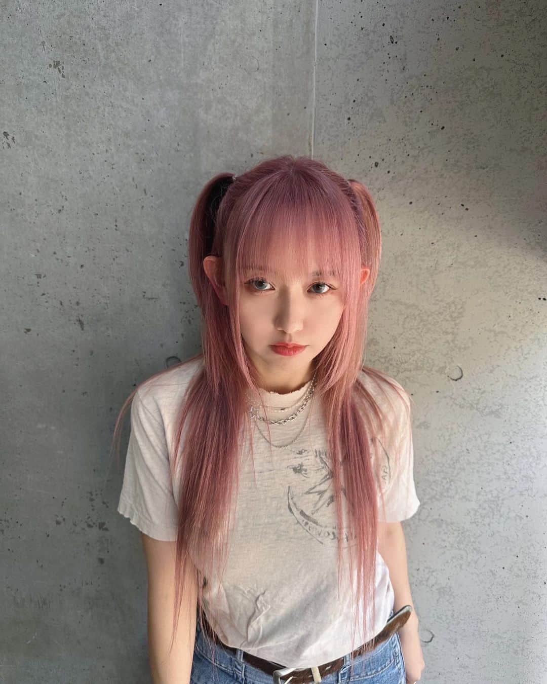 マリスのインスタグラム：「ピンクしか勝たん💘  まりえちゃんカラーありがとう♡ @___marie.h___   #ピンク #pink  #pinkhair #haircolor」