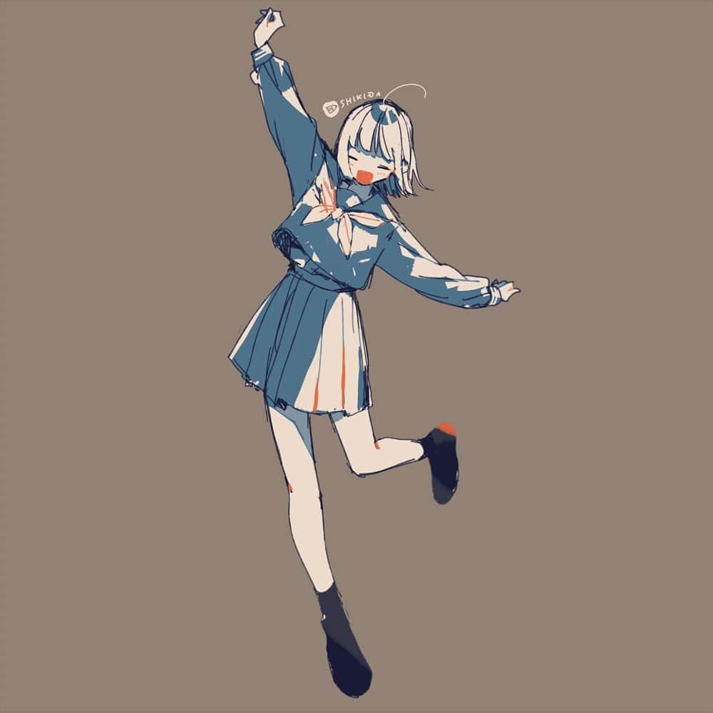 色田さんのインスタグラム写真 - (色田Instagram)「明日もきっとラッキーガール！  #illustration #art #イラスト #イラストレーター #イラストレーション #いらすとぐらむ」5月25日 2時46分 - mokmok_skd