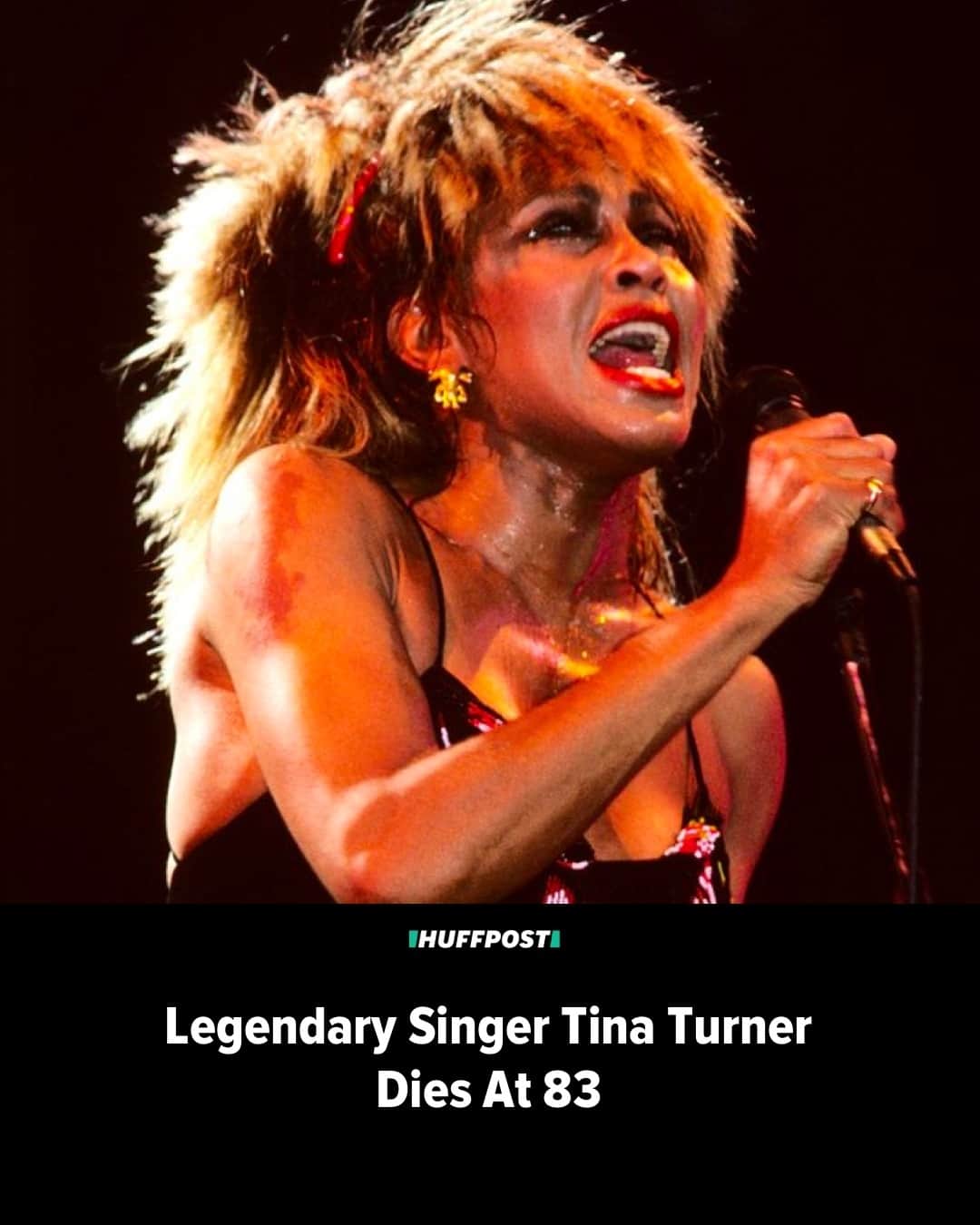 Huffington Postさんのインスタグラム写真 - (Huffington PostInstagram)「Tina Turner, the dynamic rock and R&B icon whose career spanned decades, died Wednesday, at her home near Zurich, Switzerland, Reuters reported. She was 83.⁠ ⁠ The singer’s life was marked by perseverance and a knack for reinvention, and she produced hits like 1971’s “Proud Mary” and 1985’s “We Don’t Need Another Hero.” Touring the globe, she shared stages with the likes of David Bowie and Mick Jagger, starred in a “Mad Max” flick and watched Beyoncé perform in her honor in 2005.⁠ ⁠ She may be best remembered for her fiery vocals and onstage energy. But Turner’s offstage presence was a quieter one influenced by an upbringing in the segregated South.⁠ ⁠ Born Anna Mae Bullock on Nov. 26, 1939, in Nutbush, Tennessee, Turner and her older sister were abandoned at a young age by their parents, who worked as sharecroppers. The children went to live with their grandparents, and, in her teens, Turner considered becoming a nurse. But she also loved to sing in church choir.⁠ ⁠ Read more at our link in bio. // 📷 Getty Images // 🖊 Sara Boboltz」5月25日 3時58分 - huffpost