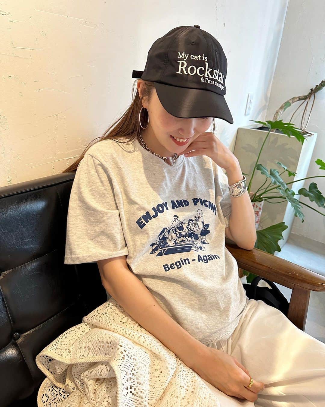 青木美緒のインスタグラム：「T-shirt collection🫶🍍🍋🧃  . #nugu #nugu_mignon #マタニティ #マタニティコーデ」