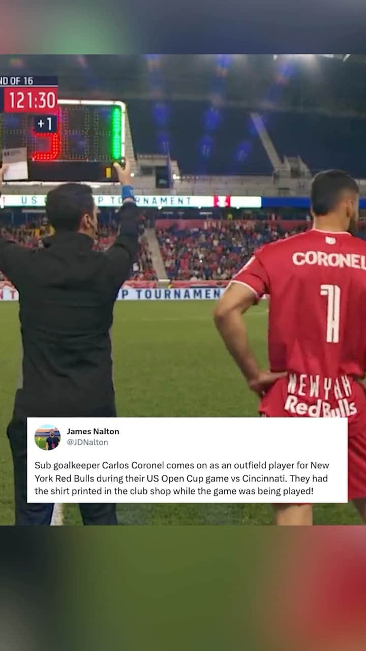 Major League Soccerのインスタグラム：「The magic of @opencup. 🪄  Goalkeeper @carloscoronel_01 subbing in as an outfield player.」