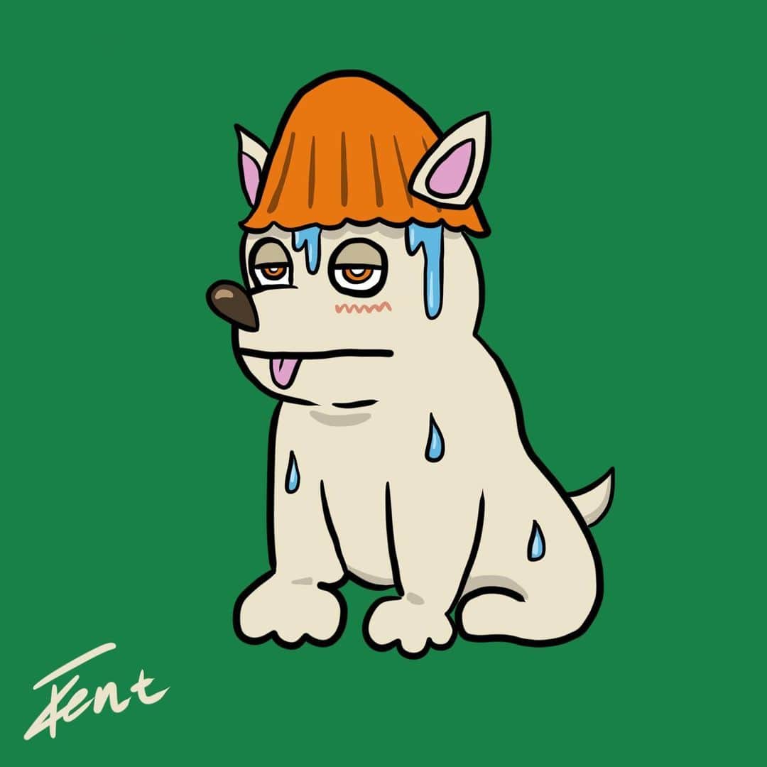 のインスタグラム：「ホットドッグ  #illustration #イラスト #落書き #design #fyp #サウナ #犬 #KEN2RIO  #竹下健人」