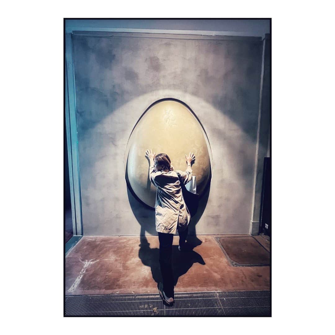 藤田敦子のインスタグラム：「ㅤ I pushed it, but it wouldn't let me in...😆  📷 @sasumazu 💛🥚」