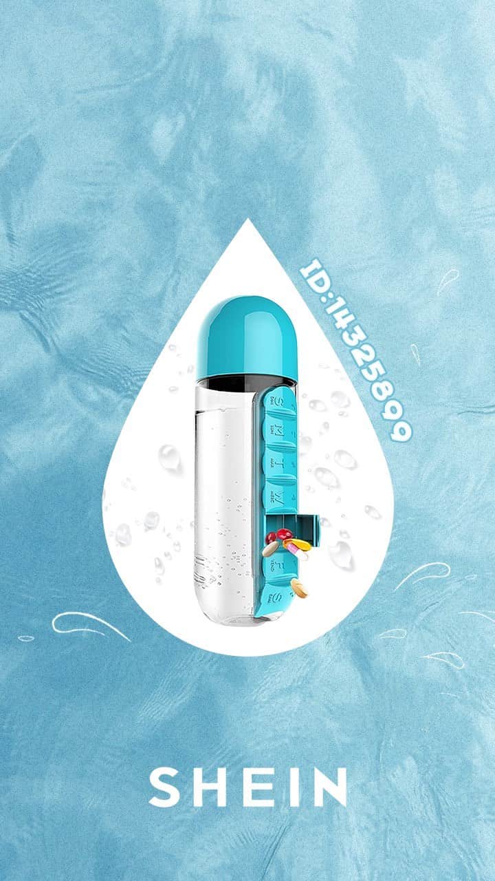 SHEINのインスタグラム：「This combination water bottle and vitamin organizer is a nutritiously neat way of keeping your supplements in line and your thirst quenched 💦💊💫   🔎 14325899  #SHEIN #SHEINforAll #SHEINstyle #fashion #chic #saveinstyle」