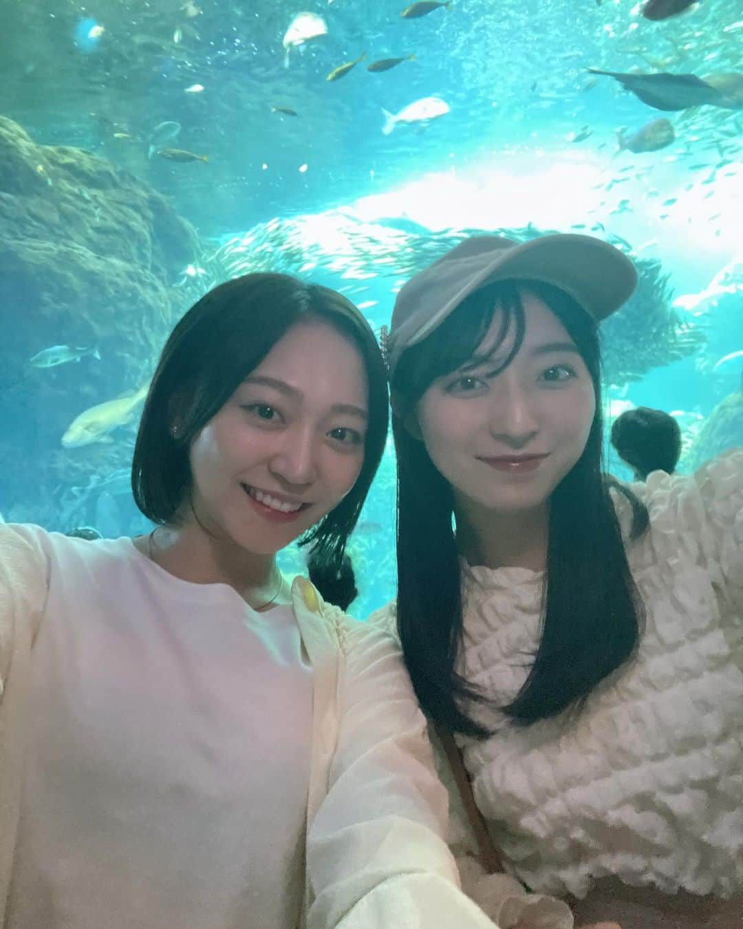 土路生優里さんのインスタグラム写真 - (土路生優里Instagram)「江ノ島🏝  江ノ島はしらすが有名なのかな 生しらす丼めちゃくちゃ美味しかったからまた食べに行きたい☺︎ しらすが乗ってるソフトクリームも美味しかった〜 塩ソフトって感じです🍦笑  そして水族館も行きました！ いちばん感動したのはイルカショー☺︎ 人生初のイルカショーでした！ イルカってすごいね トレーナーさん？もすごい なんかね、この技できるようになるまで沢山一緒にトレーニングしたんだろうなとか考えたらほんと泣きそうだった我慢した🥲笑 みんな頑張ってるんだなあ 私も頑張ろう〜」5月25日 23時15分 - torochan__324