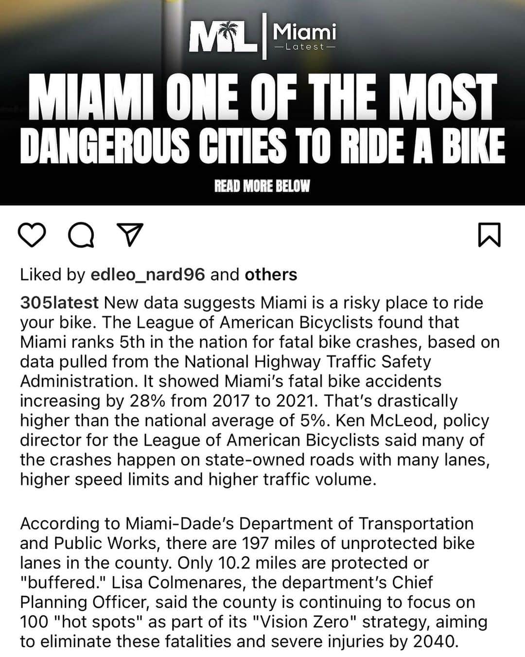 レイ・アレンさんのインスタグラム写真 - (レイ・アレンInstagram)「I live in Miami and I am a cyclist. I only ride on the weekends because there are less cars on the street. And, I do not ride on main thoroughfares as much as I can when I do ride. Riding during the week for me is a no no.  Miami has people coming from all of the world to party, to relax and to train so we see every culture and ethnicity. Somebody tell me what is being done to limit the amount of fatalities that take place on the streets for cyclists. South Florida needs dedicated space on the side of roads where people can move freely by foot, bike or big wheel without threat of being hit by a car. #timetolevelup #mia #cycling」5月25日 23時30分 - trayfour