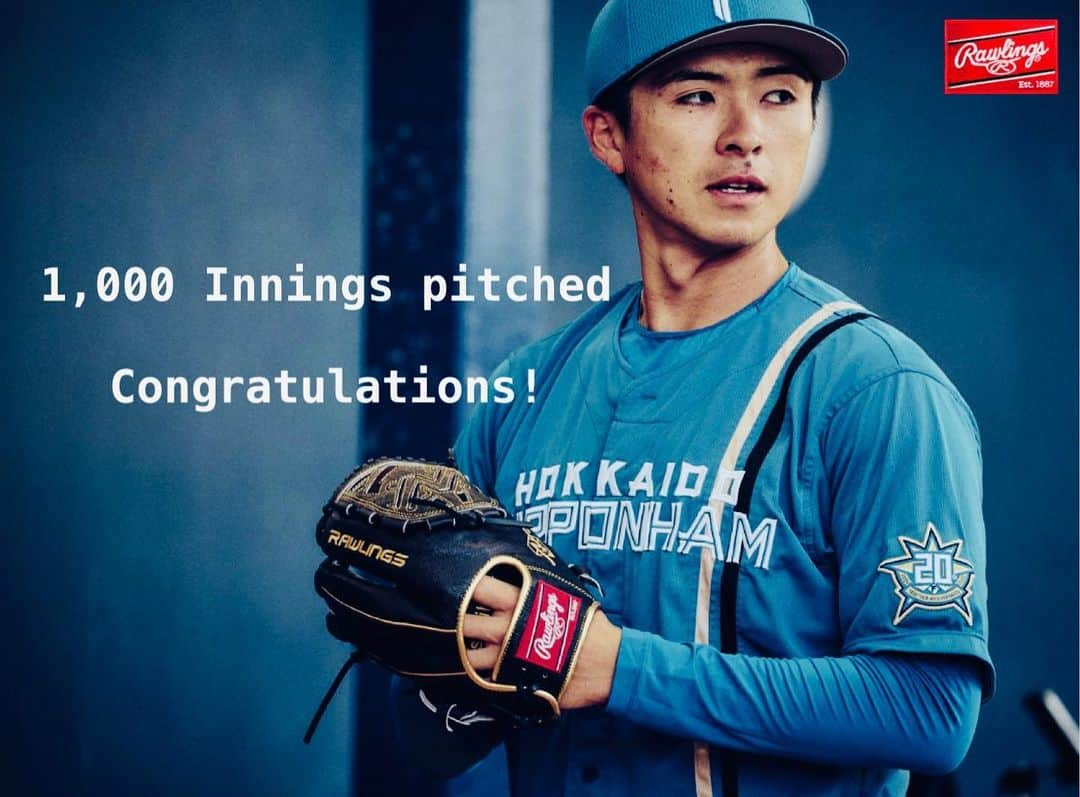 Rawlings Japanさんのインスタグラム写真 - (Rawlings JapanInstagram)「上沢選手、1,000投球回達成！ おめでとうございます！  #北海道日本ハムファイターズ #上沢直之 #1000 #ローリングス  #rawlings #rawlingsfamily #teamrawlings  @rawlings_japan_llc」5月25日 15時36分 - rawlings_japan_llc