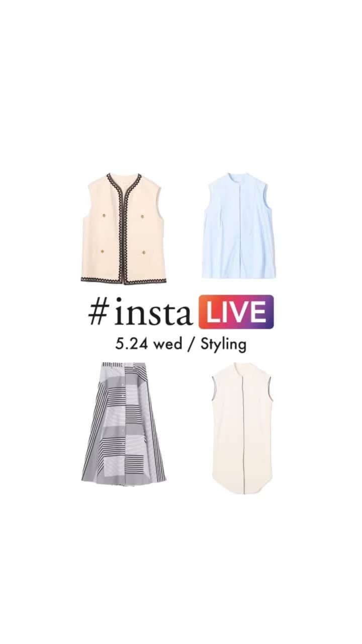 DES PRESのインスタグラム：「5.24 wed instaLIVE Styling  Style 1 KNIT / 22-02-31-02401 / ¥33,000 CUT&SEWN / 22-03-31-03303 / ¥9,900 PANTS / 23-04-31-04332 / ¥39,600 @galerievie_jp  SHOES / 26-01-32-01011 / ¥28,600 @laocoonte_es   Style 2 GILET / 22-07-31-07406 / ¥44,000 CUT&SEWN / 22-03-31-03303 / ¥9,900 ALL IN ONE / 22-06-31-03402 / ¥39,600 SHOES / 26-01-32-01022 / ¥28,600  Style 3 KNIT GILET / 22-02-31-02631 / ¥29,700 CUT&SEWN / 22-03-31-03302 / ¥9,900 SKIRT / 22-05-31-05404 / ¥29,700 SHOES / 26-01-32-01023 / ¥22,000  Style 4 SHIRT / 22-01-31-01404 / ¥20,900 PANTS / 22-04-31-04505 / ¥29,700 SHOES / 26-01-31-01002 / ¥73,700 @mercedescastillo   タグつけされていないアイテムは 全て @despres_jp のものです。  #despres_instalive_2023  #instalive_dp_styling #instalive #fashion #style」