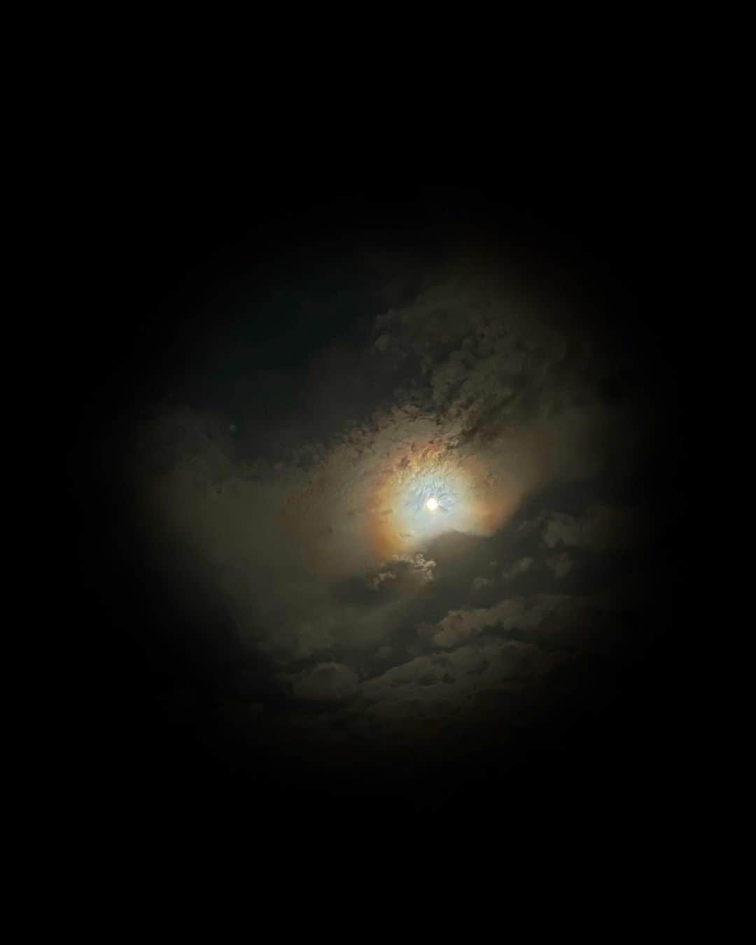 muua777のインスタグラム：「. ⁡ 月光冠？ ⁡ 月暈？ ⁡ ⁡ これを見てから月が気になる🌕 ⁡ ⁡」