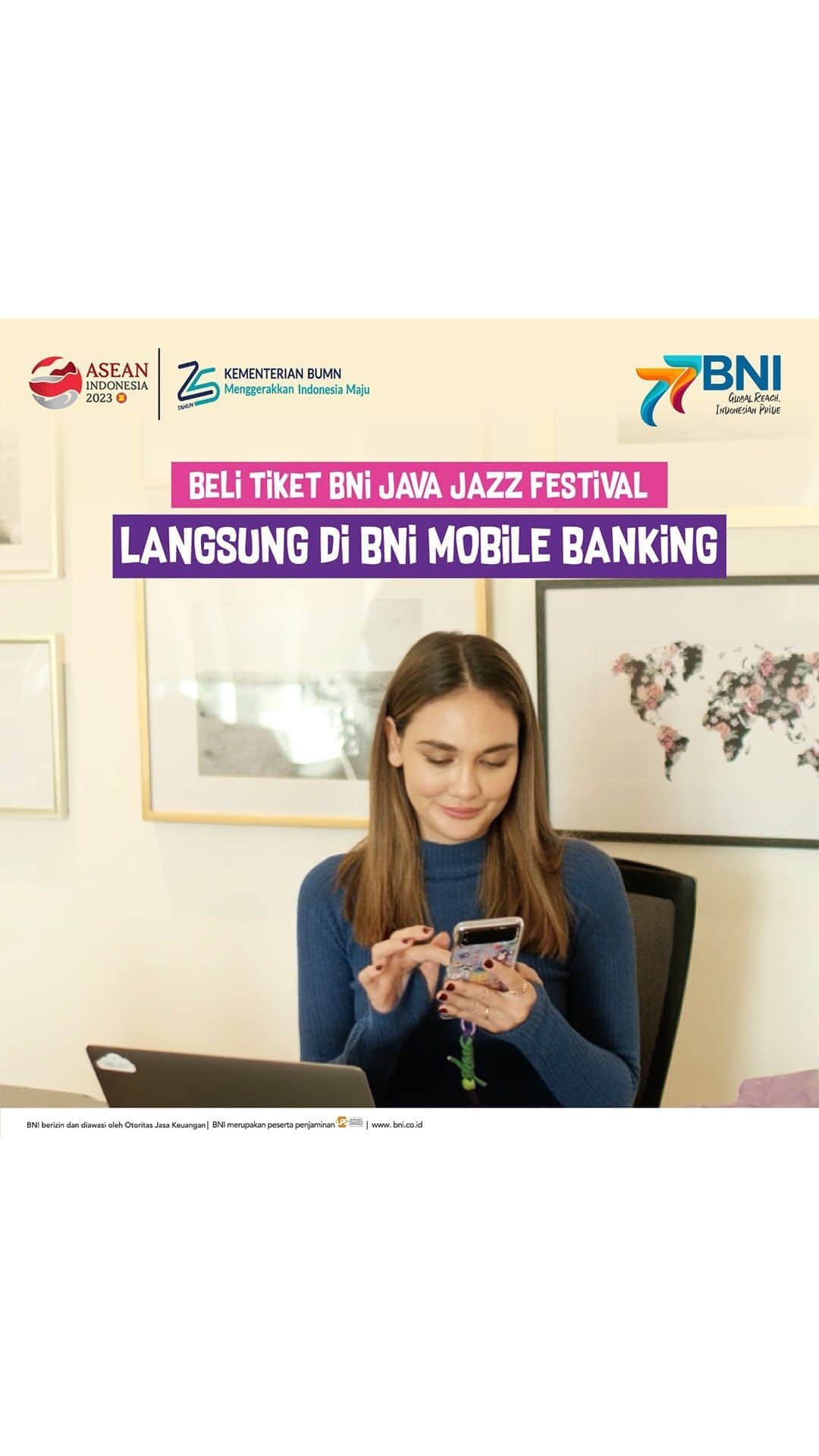 ルナ・マヤのインスタグラム：「Hi Luv! Siapa disini yang udah beli tiket BNI Java Jazz Festival 2023? Kalau belum, yuk buruan beli tiketnya sekarang. Kita nonton dan nyanyi bareng tanggal 2-4 Juni 2023 di Jiexpo Kemayoran. Jangan lupa ajak teman kamu buat seru-seruan bareng juga sama musisi kesayangan.  Untuk kamu yang belum punya BNI Mobile Banking. Aktivasi sekarang yah, cukup pakai code referal BNIXLUNA. Serunya lagi kamu bisa dapetin cashback 500rb setiap pembelian tiket BNI Java Jazz Festival 2023 melalui BNI Mobile Banking. Karena BNI Mobile Banking Bikin Bisa Apa Aja #GaPakeNanti #BNI46 #BNIJavaJazz #BNIJJF #BNIMobileBanking」