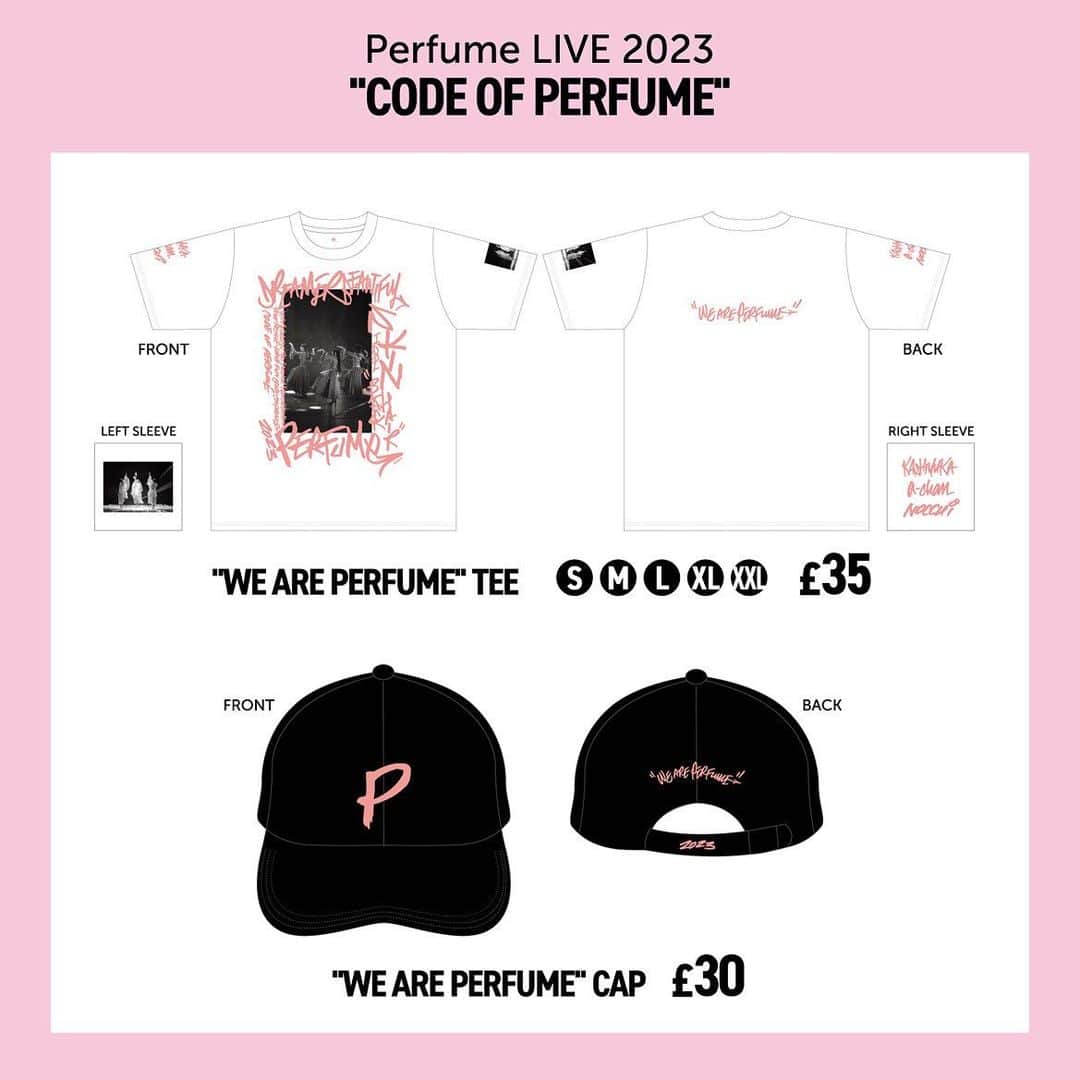 Perfumeのインスタグラム：「「Primavera Sound 2023」& 「Perfume LIVE 2023 "CODE OF PERFUME"」 にてグッズ発売が決定🤭  メンバーの写真が大きく入った “WE ARE PERFUME” TEE👕 海外限定販売となる “WE ARE PERFUME” CAP🧢  ぜひ現地でゲットしてください💐 詳細はストーリーズのリンクから！  Perfume's merch sales confirmed at "Primavera Sound 2023" & "Perfume LIVE 2023 'CODE OF PERFUME'"! Make sure to check out the items! More info 👉link in stories. #pfrm」