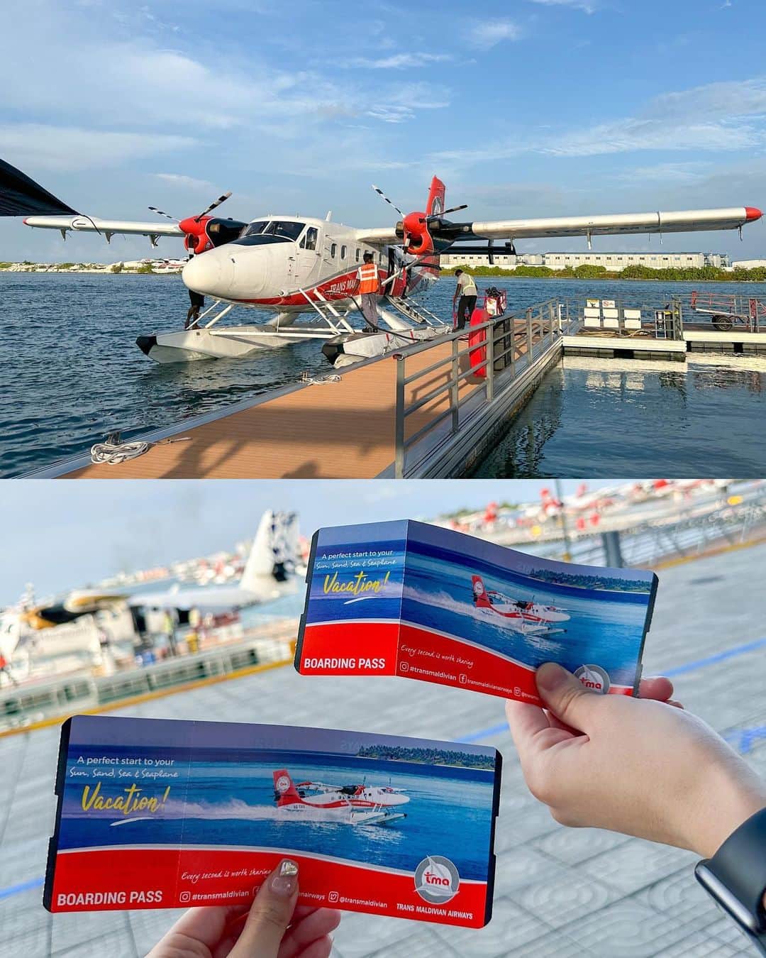 RIEさんのインスタグラム写真 - (RIEInstagram)「【 モルディブ旅行記 ✈︎ @visitmaldives 】 ⁡ モルディブといえば1島1リゾートの国🏖 約1200の島々が点在し、ホテルは200軒以上🐋 ⁡ モルディブの玄関口であるマレ国際空港からは 滞在先のリゾートまで水上ヘリ🚁または スピードボードでの移動になります🚤  残念ながら日本からのモルディブまでの 直行便はないので乗り継ぎで🛩️ 質問が多かった移動スケジュールも載せたので ぜひ参考にしてみてください📈 ⁡ 移動時間が長くて途中までは億劫な気持ちだったけど 着いたら一気に！瞬時に！リフレッシュ🐠🪸 見たことのない絶景の楽園が待ってました🏝 ⁡ ⁡ モルディブは各リゾートへの移動があるため 個人で予約するよりもツアーで申込みした方が 安くなる場合が多いそう😮‍💨要注意な落とし穴です😮‍💨 ⁡  世界各国からハネムーナーが集まる モルディブだからこその良さがあって🇲🇻 実際に行ってみて世界トップの ディスティネーションに輝く理由に納得！  モルディブのベストシーズンは 乾季と言われている12月〜4月☀️ 私は今回雨季と言われてる10月末に訪れましたが スコールは2回数時間のみでした☔️  ⁡ハネムーンでモルディブに行けて本当に良かった🍀 一生忘れられない思い出になりました🕊♥️  ⁡  質問などはコメント欄へ📝  モルディブ投稿はこちら👇🏼 #rietabi_maldives  ⁡  ⁡ ⁡Honeymooners gather from all over the world.There is goodness because it is Maldives🇲🇻 Visit the world's top.I agree with the reason why it shines as a destination!  ⁡I'm so glad I went to the Maldives for my honeymoon💍It became an unforgettable memory for a lifetime🕊♥️If you have any questions, go to the comment section 📝  ⁡ ⁡ ⁡  #モルディブ #モルディブ旅行 #モルディブハネムーン #モルディブ新婚旅行 #サンシアムイルヴェリ #ハネムーン #ハネムーンレポ #新婚旅行 #新婚旅行レポ #カップル旅行 #水上コテージ #水上ヴィラ #オーシャンビューホテル #ラグジュアリーホテル #オールインクルーシブ #世界の絶景 #rietabi_trip #VisitMaldives #maldivesislands #maldivestrip #sunsiyamiruveli #sunsiyamresorts #马尔代夫 #馬爾代夫 #몰디브 #신혼여행」5月25日 19時43分 - rie_tabi