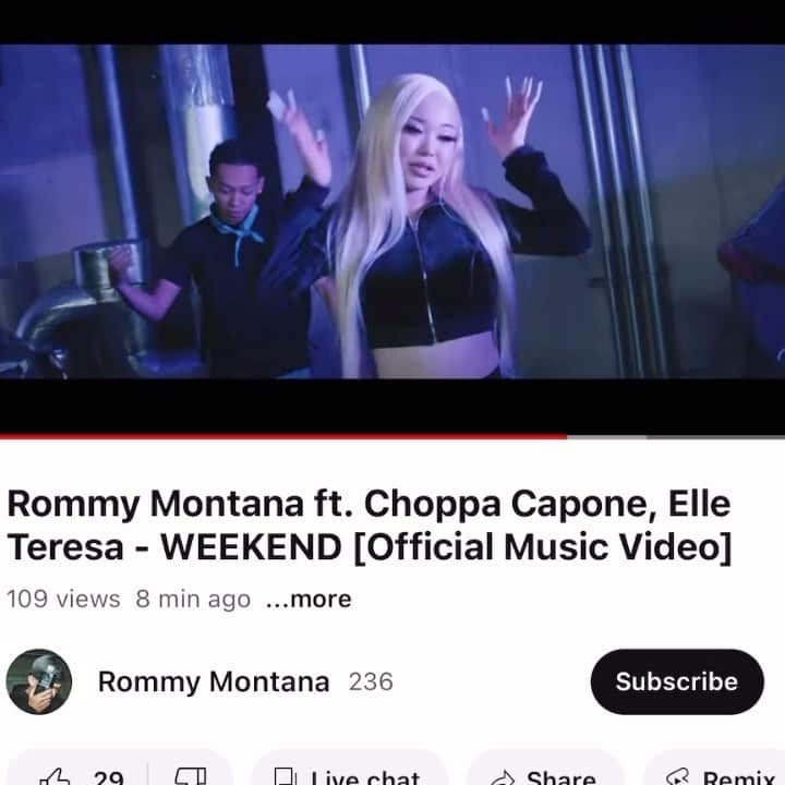 Elle Teresaのインスタグラム：「@rommymontana_ WEEKEND ft. @coechoppa and meeeee!  OUT NOW😉」