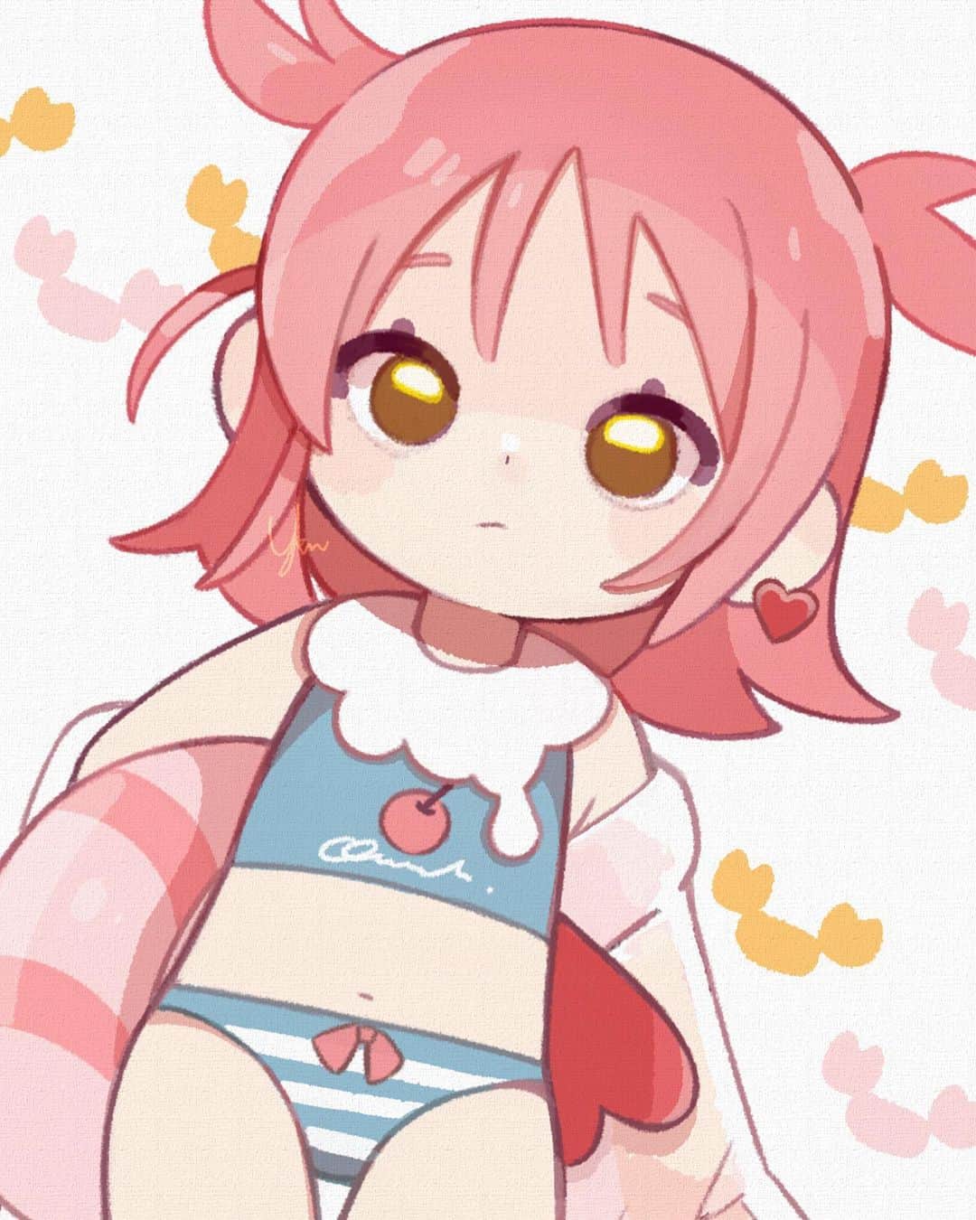 ユキノシュガーのインスタグラム：「#drawing#illustration#original#originalcharacter#pink#club#shrimp#girl#summer」