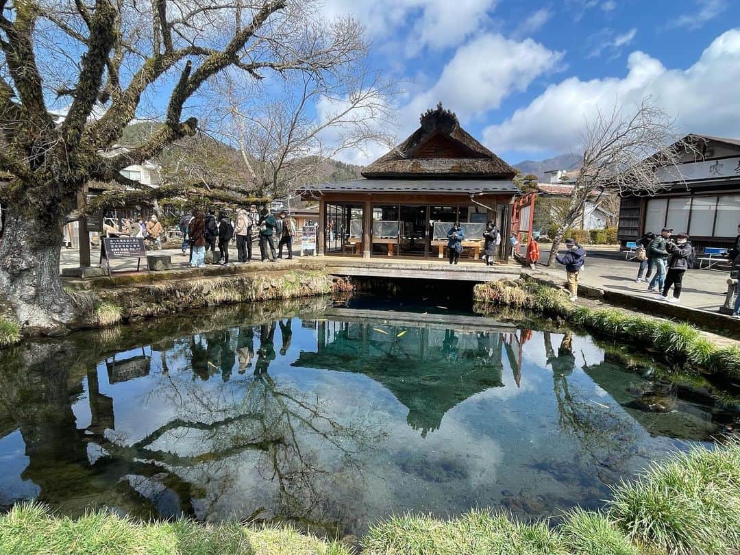 のインスタグラム：「世界遺産忍野八海💙🩵  透き通る水に心癒された🥹🤲🏻🤍🩵🪽  #時差投稿 #世界遺産 #忍野八海 #山梨県 #富士山 #観光スポット」