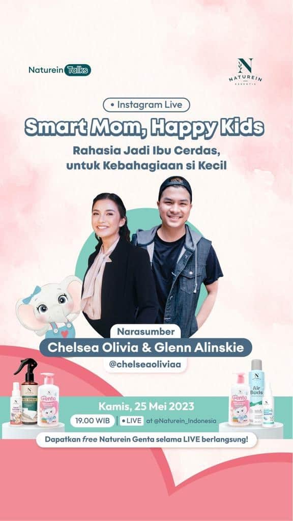 チェルシー・オリビアのインスタグラム：「Ternyata penting banget ya Moms, memilih detergent yang gentle dan aman untuk si kecil. Genta tidak hanya ampuh membersihkan noda tapi juga menjaga kesehatan kulit si kecil dan tidak menyebabkan iritasi atau alergi, sehingga membuat si kecil lebih aktif dan ceria.   Thank you NatuFams, buat yang udah nonton IG live Naturein dari awal hingga akhir. ❤️  Yuk, segera ganti detergent kamu dengan detergent Genta dan jadilah ibu cerdas yang memberikan kebahagiaan untuk si kecil.」