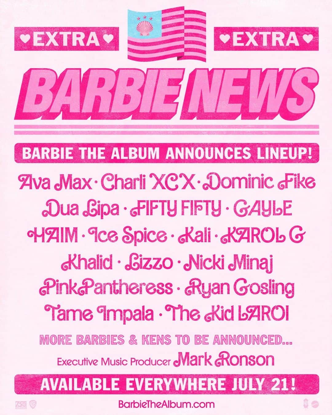 E! Onlineさんのインスタグラム写真 - (E! OnlineInstagram)「Hiya Barbies, it's time to go party. 👀✨ The star-studded artist lineup for #Barbie The Album just released. (📷: Warner Bros.)」5月25日 22時22分 - enews