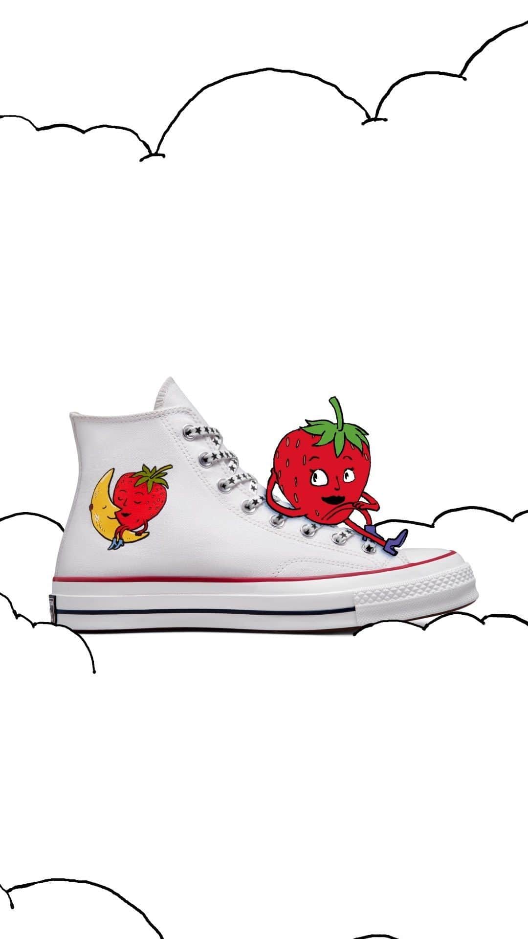 converseのインスタグラム：「The new Converse x @skyhighfarmuniverse Chuck 70s are ready for harvest 🌙🍓  This collab supports @skyhighfarmhudsonvalley’s mission to feed communities in need 🧑‍🌾  Available now on Converse.com.」