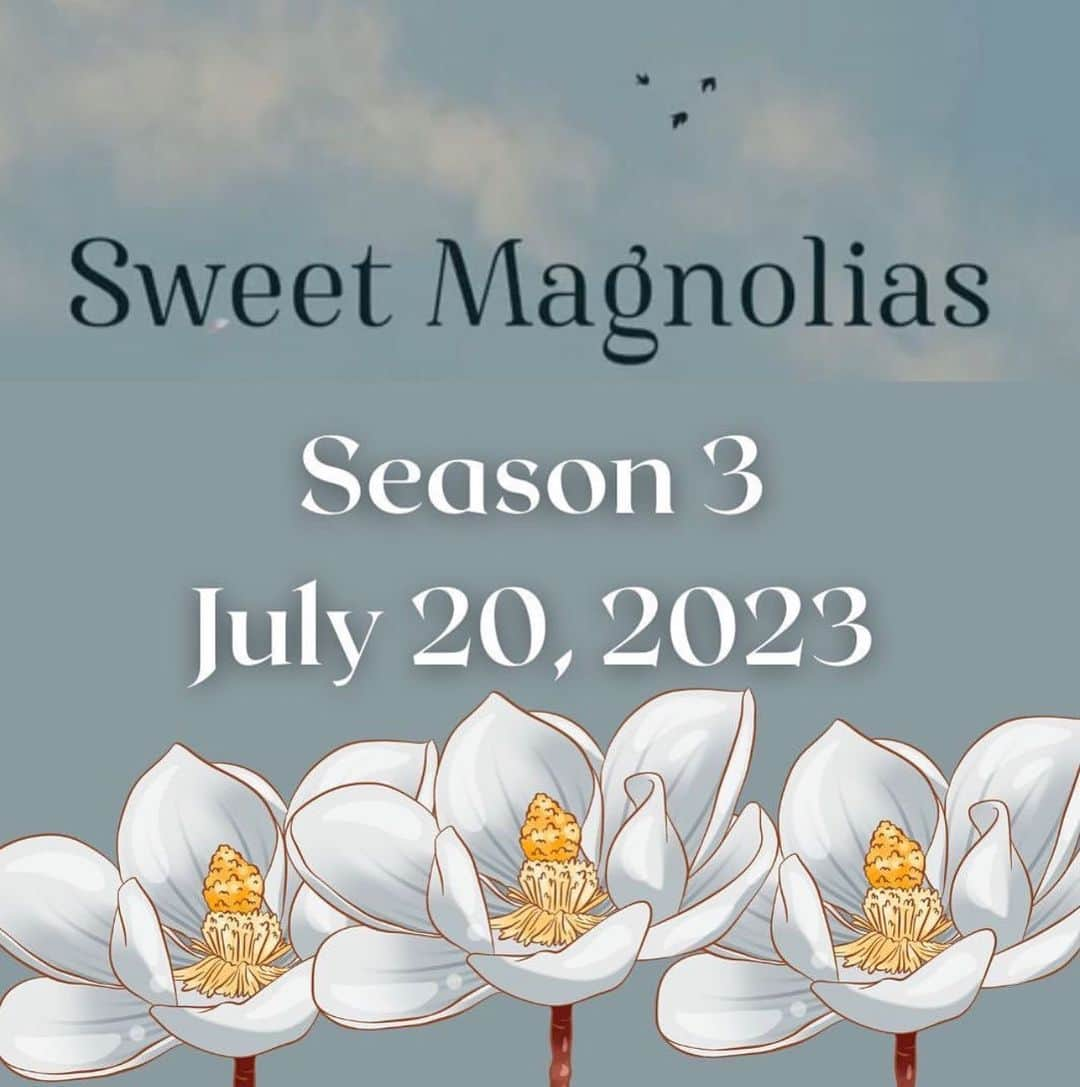 ジェイミー・リン・スピアーズのインスタグラム：「FINALLYYYYYYYY🥳SEASON 3 of #SWEETMAGNOLIAS available on @netflix JULY 20th 2023🎉  • #SWEETMAGNOLIAS #SWEETMAGNOLIASSEASON3 #NETFLIX #SEASON3」