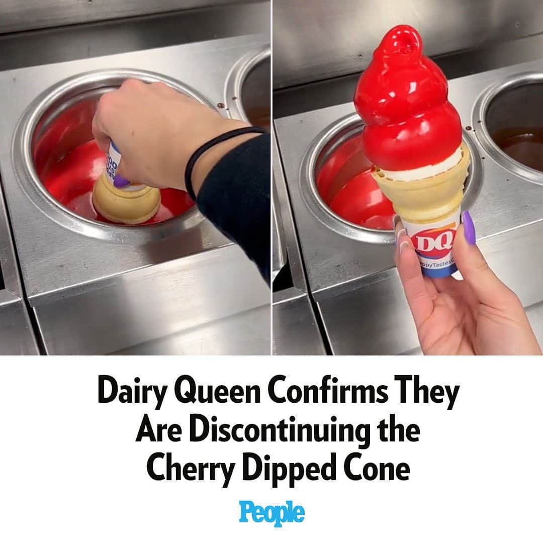 People Magazineさんのインスタグラム写真 - (People MagazineInstagram)「Dairy Queen’s fan-favorite cherry dipped cone is no more. 🫠 In a statement shared with PEOPLE, the ice cream brand confirmed that it will no longer be offered at local joints. Read the full story at the link in our bio. | 📷: DairyQueenShelbyTWP/TikTok」5月26日 1時16分 - people
