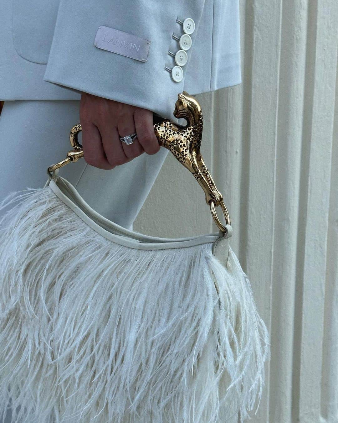 ジョセフィン・スクリヴァーのインスタグラム：「Obsessed with this bag @lanvin」