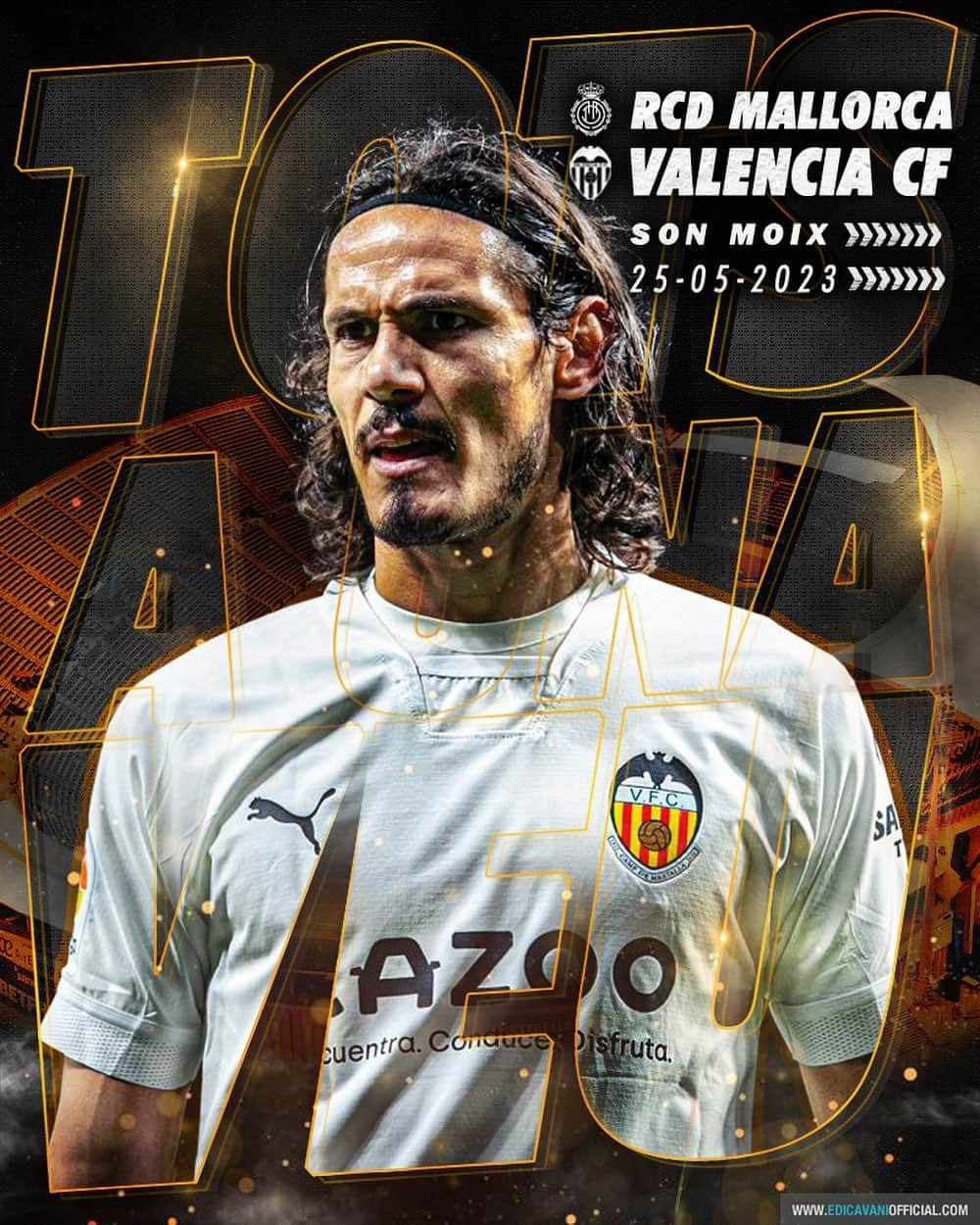 エディンソン・カバーニのインスタグラム：「AMUNT VALENCIA 💪!! 🔥 🏹 #CORVCF 🦇 | #ADNVCF」