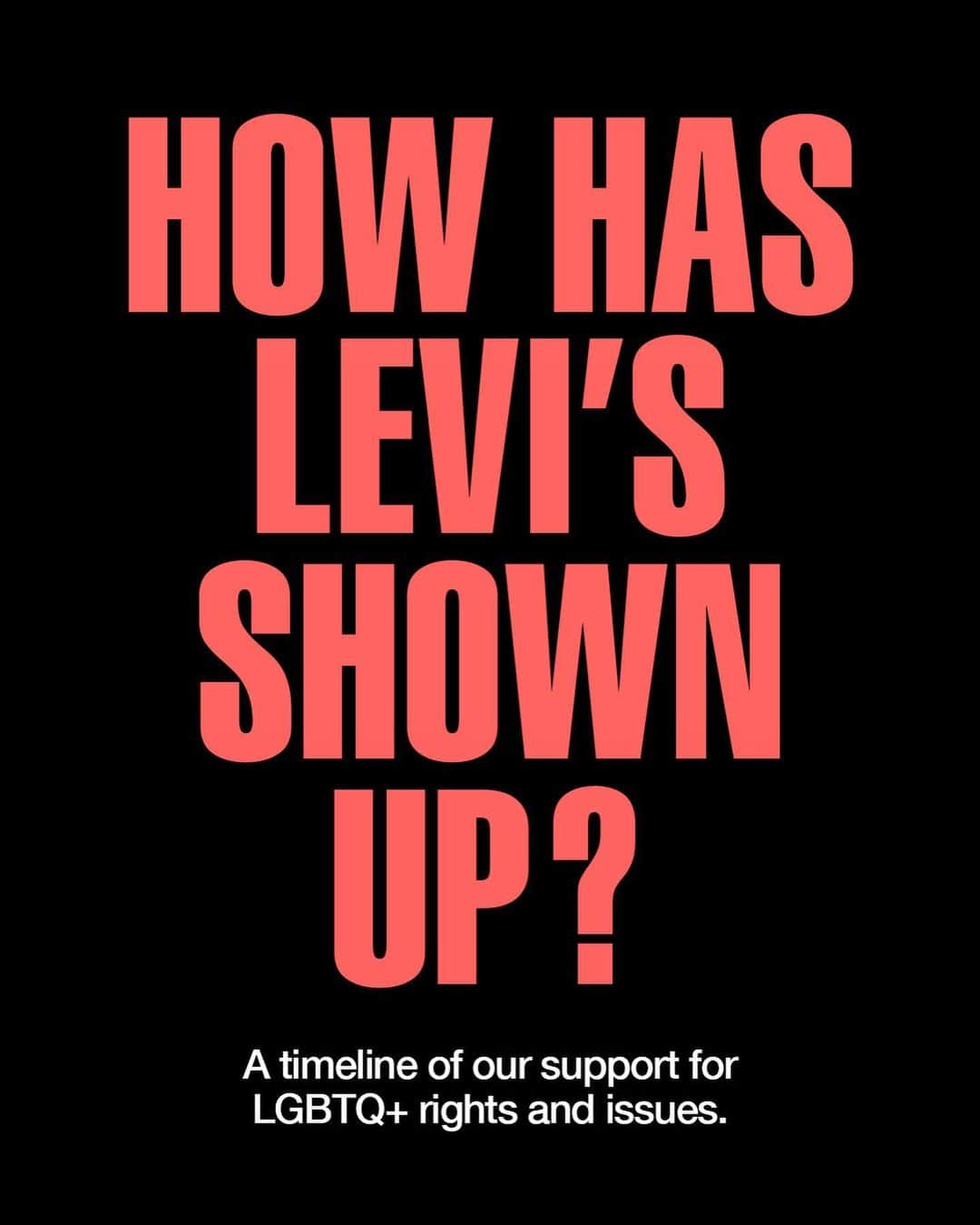 Levi’sのインスタグラム：「How has Levi’s® shown up for LGBTQ+ rights and issues throughout the years? #LevisPride」