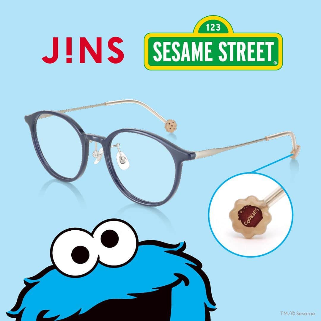 JINSのインスタグラム：「JINS x Sesame Street. Now available online and at all JINS retail locations. The collaborative collection features 30 total frames in a range of different shapes and colors starting at $90 (including lenses).」