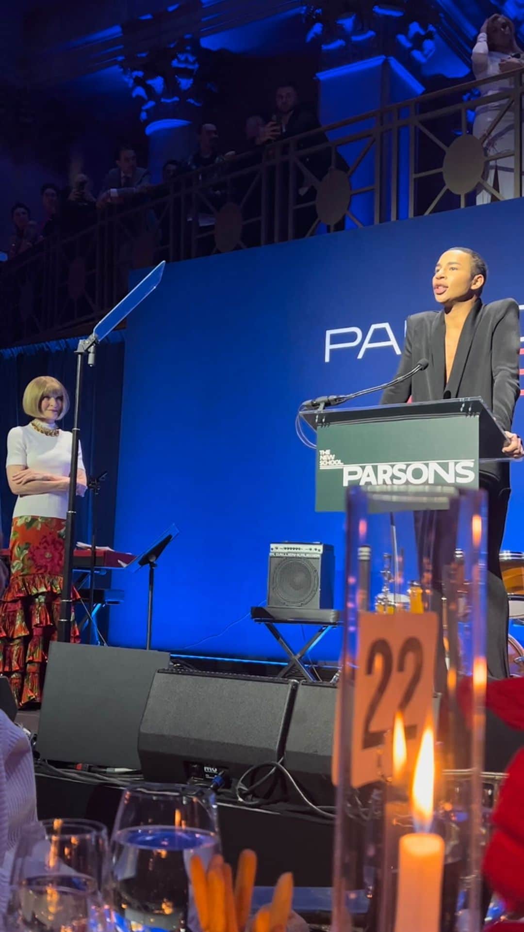 オリヴィエ・ルスタンのインスタグラム：「A night to remember 🇺🇸 thank you Anna , thank you Michelle Obama , thank you @parsonsschoolofdesign for your words and trust las night. It will be forever in my heart.」