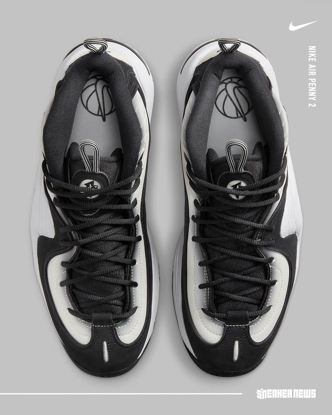 Sneaker Newsさんのインスタグラム写真 - (Sneaker NewsInstagram)「The Nike Air Penny 2 Retro colorways continue! This white/black hoops-inspired colorway is set to drop this Fall 2023 season. Tap the link in our bio to get a first look at official images.」5月26日 6時02分 - sneakernews