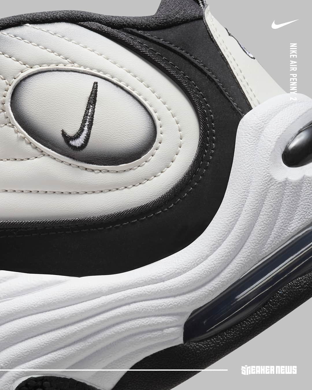 Sneaker Newsさんのインスタグラム写真 - (Sneaker NewsInstagram)「The Nike Air Penny 2 Retro colorways continue! This white/black hoops-inspired colorway is set to drop this Fall 2023 season. Tap the link in our bio to get a first look at official images.」5月26日 6時02分 - sneakernews