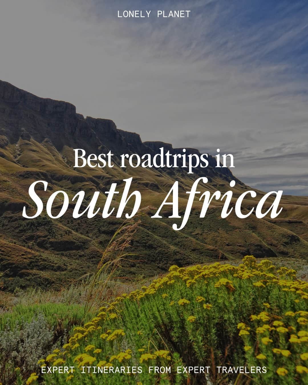 Lonely Planetのインスタグラム：「Maybe you like your road trips chill and easy-going – or with high peaks and stomach-dropping (yet breathtaking!) turns. Get it all in South Africa, where drives take you from snow-capped peaks to dense savannas 🤩🚗 Tag your road trip bud below.」