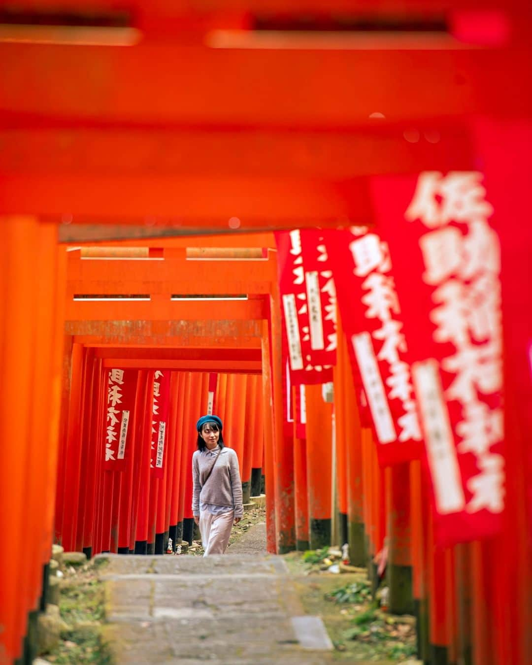 江の島・鎌倉 ナビのインスタグラム：「佐助稲荷神社  「鎌倉の隠れ里」と呼ばれる地にある神社。 朱の鳥居が続く参道は、 神秘的な雰囲気に包まれています。  photo by @odakyu_global  #佐助稲荷神社 #江ノ島 #江の島 #鎌倉 #江の島鎌倉 #江ノ電 #enoden #enoshima #kamakura #enoshimakamakura #kanagawa #japan #絵はがきになる日常を   Webサイト「江の島・鎌倉ナビ」でもいつ訪れても楽しめる江の島・鎌倉の魅力をたっぷりお伝えしています♪プロフィール欄のURLよりアクセスください☺ @enokama」