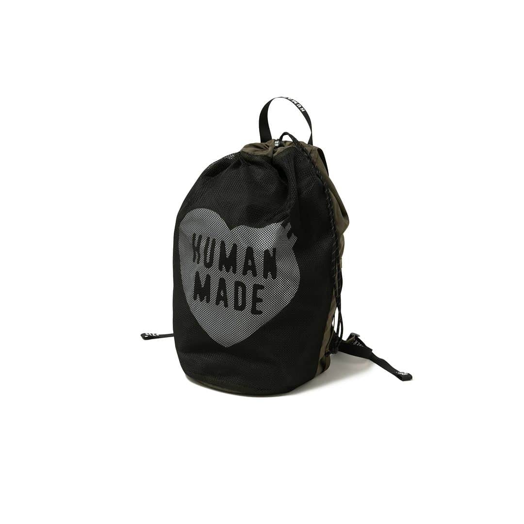 HUMAN MADEさんのインスタグラム写真 - (HUMAN MADEInstagram)「"DRAWSTRING BACKPACK" is available at 27th May 11:00am (JST) at Human Made stores mentioned below.  5月27日AM11時より、"DRAWSTRING BACKPACK” が HUMAN MADE のオンラインストア並びに下記の直営店舗にて発売となります。  [取り扱い直営店舗 - Available at these Human Made stores] ■ HUMAN MADE ONLINE STORE ■ HUMAN MADE OFFLINE STORE ■ HUMAN MADE HARAJUKU ■ HUMAN MADE SHIBUYA PARCO ■ HUMAN MADE 1928 ■ HUMAN MADE SHINSAIBASHI PARCO  *在庫状況は各店舗までお問い合わせください。 *Please contact each store for stock status.  自然なシワ感のあるナイロン素材を用いた軽量バックパック。容量約20L。荷室は2層式になっており、メイン荷室のほか、外から内容物を確認できるメッシュ素材の大きなポケットが特徴です。  Backpack in wrinkled nylon. The 20L pack has two-layered storage, with the main compartment complemented by a large mesh pocket that allows for easy confirmation of its contents.」5月26日 11時18分 - humanmade