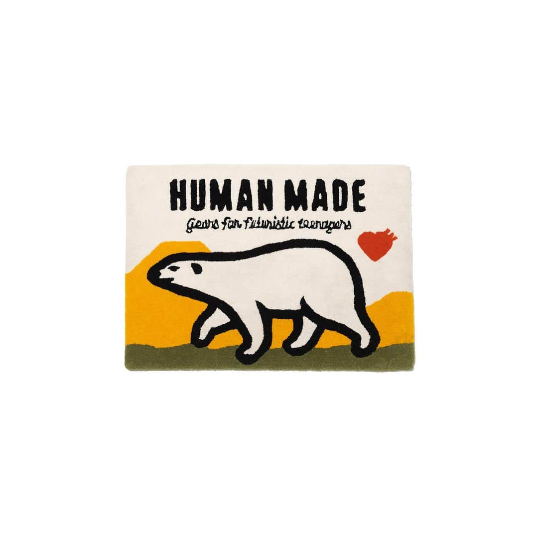 HUMAN MADEさんのインスタグラム写真 - (HUMAN MADEInstagram)「"POLAR BEAR RUG" is available at 27th May 11:00am (JST) at Human Made stores mentioned below.  5月27日AM11時より、"POLAR BEAR RUG” が HUMAN MADE のオンラインストア並びに下記の直営店舗にて発売となります。  [取り扱い直営店舗 - Available at these Human Made stores] ■ HUMAN MADE ONLINE STORE ■ HUMAN MADE 1928  *在庫状況は各店舗までお問い合わせください。 *Please contact each store for stock status.  HUMAN MADE定番モチーフのひとつであるシロクマをモチーフとしたラグマット。 踏み心地・肌触りのよいウールコットン素材を用いています。  Rug featuring Human Made's iconic polar bear motif. The cotton-wool blend feels comfortable to touch and under foot.」5月26日 11時27分 - humanmade