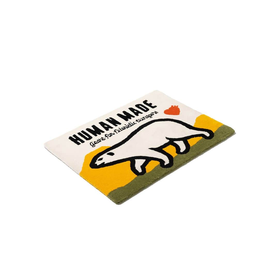 HUMAN MADEさんのインスタグラム写真 - (HUMAN MADEInstagram)「"POLAR BEAR RUG" is available at 27th May 11:00am (JST) at Human Made stores mentioned below.  5月27日AM11時より、"POLAR BEAR RUG” が HUMAN MADE のオンラインストア並びに下記の直営店舗にて発売となります。  [取り扱い直営店舗 - Available at these Human Made stores] ■ HUMAN MADE ONLINE STORE ■ HUMAN MADE 1928  *在庫状況は各店舗までお問い合わせください。 *Please contact each store for stock status.  HUMAN MADE定番モチーフのひとつであるシロクマをモチーフとしたラグマット。 踏み心地・肌触りのよいウールコットン素材を用いています。  Rug featuring Human Made's iconic polar bear motif. The cotton-wool blend feels comfortable to touch and under foot.」5月26日 11時27分 - humanmade
