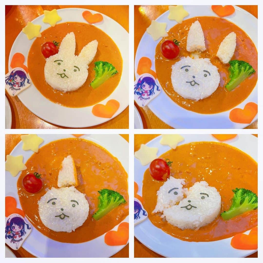 横槍メンゴのインスタグラム：「本当にこのカレーのうさぎは作画完璧🐰🍛 #推しの子」