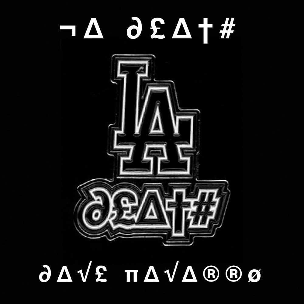 デイヴ・ナヴァロのインスタグラム：「New stuff/Repost from @houseofroulx • “Born and raised here so I feel comfortable with the appropriation ~ bread n spread”  Dave Navarro’s “LA DEATH” Collection is available NOW.  Featuring screen printed editions and tees in classic Los Angeles sports teams colors: LAKERS •  RAIDERS/KINGS •  DODGERS  Enamel pins, embroidered patches and die cut stickers also available.  Ships Worldwide Upon Order Link in Bio or Live Now at: http://www.houseofroulx.com  @davenavarro  x  @houseofroulx  x  @lifeafterdeathstreet  #davenavarro #houseofroulx #ladeath #streetart #laart #laartist #janesaddiction #rockart #lalakers #laraiders #lakings #ladodgers #graffiti #vandal」