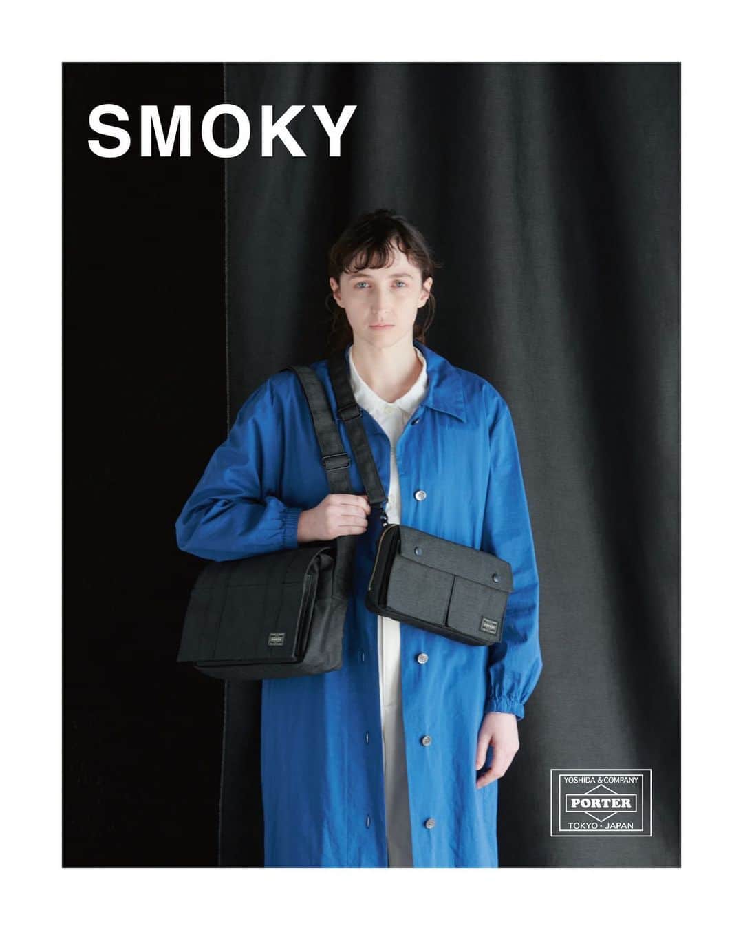 のインスタグラム：「⁡ 新しくなった「SMOKY（スモーキー）」を発売します。 発売から20年の節目の年にアップデートを行い、新しいモデルが加わった「SMOKY」。 ⁡ 最大の魅力は、糸から生地が織り上がるまでの各工程に卓越した職人の技術が詰め込まれたオリジナル生地「コーデュラ®ダック」です。 ⁡ タテ糸にジンバブエコットンを使用し、太さが一定ではないムラ糸を紡ぎました。ヨコ糸には強くしなやかなコーデュラ®ナイロンを使用しています。長年培った日本の職人の技術や工夫から生まれた「コーデュラ®ダック」は、コットンのもつ優しさやナチュラルな表情とナイロンの持つ強さや光沢による独特な風合いが魅力です。 ⁡ ローテクとハイテクが融合したこの生地は、タテ糸とヨコ糸で差を出して染色することで、奥ゆきのある味わい深い色に仕上げています。 ⁡ 発売日：2023年5月27日（土） ⁡ ※ブラウンカラーはPORTER STOREリミテッドカラーです。 ⁡ SMOKYはこちら https://www.yoshidakaban.com/product/series/5922.html ⁡ SMOKYの取扱店舗はこちら https://www.yoshidakaban.com/special/shop/porter_smoky_shop_sp.pdf ⁡ #yoshidakaban #porter #madeinjapan #japan #heartandsoulintoeverystitch #smoky #cordura #cotton #nylon #吉田カバン #ポーター #日本製 #一針入魂 #スモーキー」