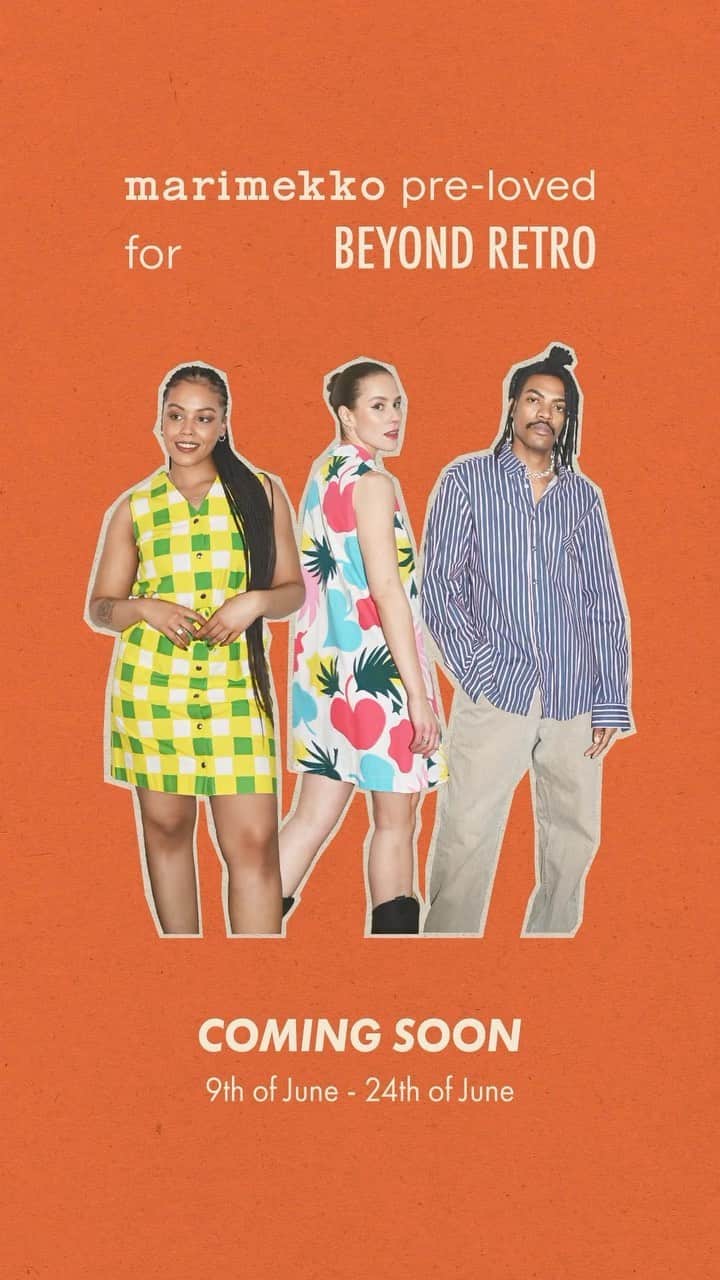 マリメッコのインスタグラム：「Hi #Stockholm and #Helsinki! 👋 We’ve got something special coming up from the Marimekko universe of bold prints and colors. Join our community to be the first to know what’s cooking on June 9. Link in bio.🧡 #marimekko #marimekkopreloved #beyondretro #beyondretronordics」