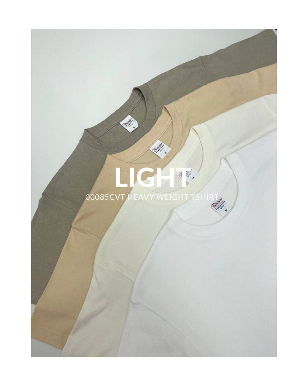 Printstarのインスタグラム：「LIGHT✴︎ Printstar 00085-CVT 5.6オンス ヘビーウェイトTシャツ  001 ホワイト 073 アイボリー 106 ナチュラル 153 シルバーグレー  累計売上枚数1.7億枚。程よい生地の厚みと、型崩れしにくい安心の品質で、20年以上にわたり愛され続ける不動の人気Tシャツです。  50色以上の多彩なカラーバリエーションで展開し、世代、ジェンダー、地域を問わず、さまざまなシチュエーションで皆さまにご愛用いただいています。  #printstar #プリントスター #プリンタブルウェア」