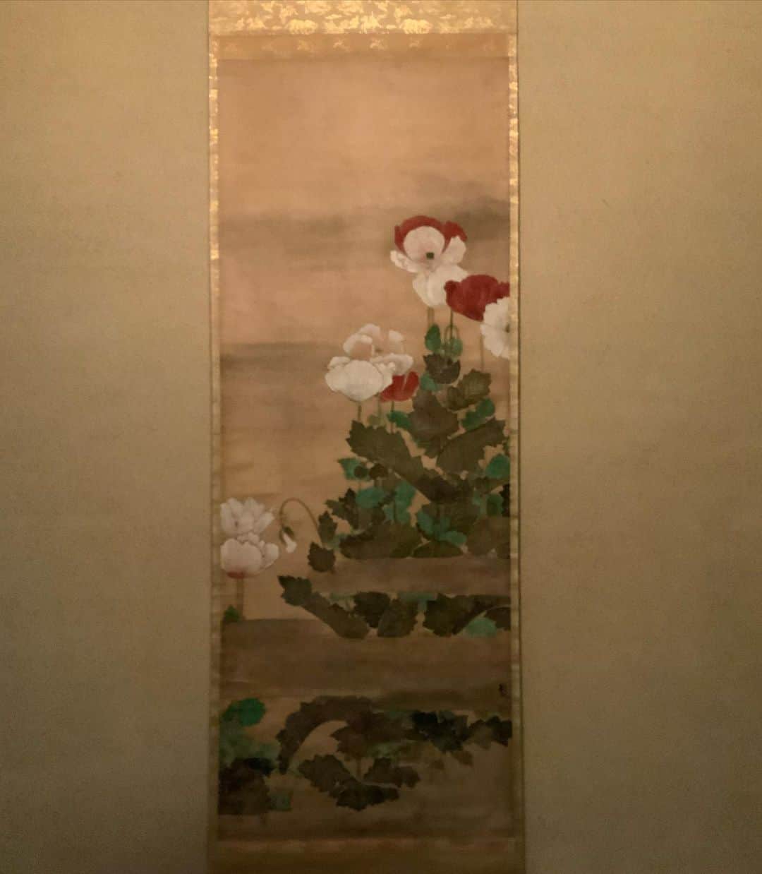 ヒロミチナカノさんのインスタグラム写真 - (ヒロミチナカノInstagram)「池之端江戸千家..広間の床の間の絵です。雛げしの花です。リアリティ以上の迫力があります。雛げしは今年は花長にもでませんでした。#flowers」5月26日 17時45分 - hiromichinakano_official